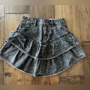 NWT American Eagle Outfitters Washed Black Tiered Mini Skirt Size 0